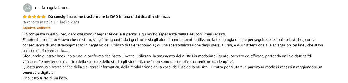 Recensione Amazon — Maria Angela Bruno
